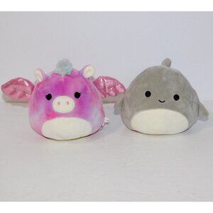 2 Squishmallows Flip a Mallows Ricky Shark Gordon Clown Fish Willow Pegasus